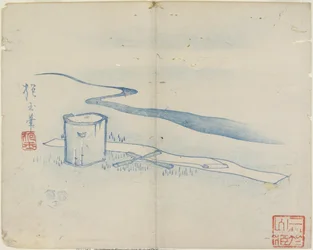 Seidenstampfen am Tamagawa-Fluss, 1841